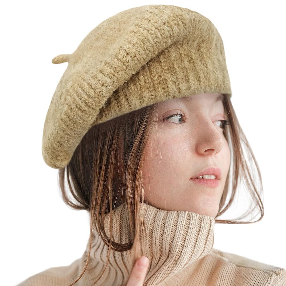 6793 Winter Beret Hat For Women Wool Blending Beanie French Style Thick